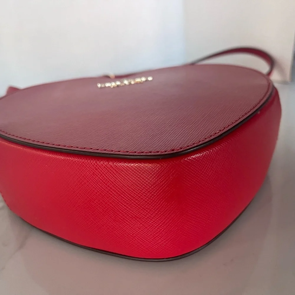 Kate Spade Love Shack Heart Leather Bag Purse Candied Cherry Red Saffiano NEW